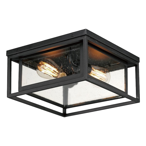 Maxim Lighting Cabana VX 2-Light Flush Mount, Black 40661CDBK - main
